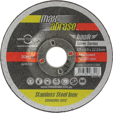 MAXABRASE 100 X 6.0MM GRINDING DISC - STAINLESS SILVER SERIES